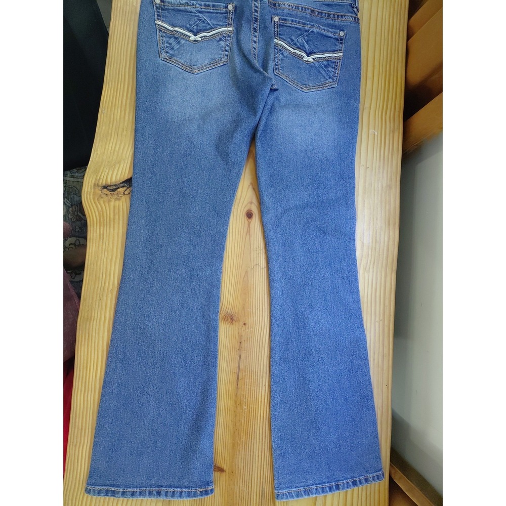 Rock and Roll Jeans Cow‎ GIRL Womens32x32 Riding Low Bootcut Stretch Embroidered